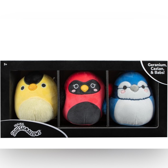 Squishmallows Other - 🇺🇸 NWT Squishmallow Babs Bluejay, Cazlan Red Cardinal, Geranium Finch 3-Pack